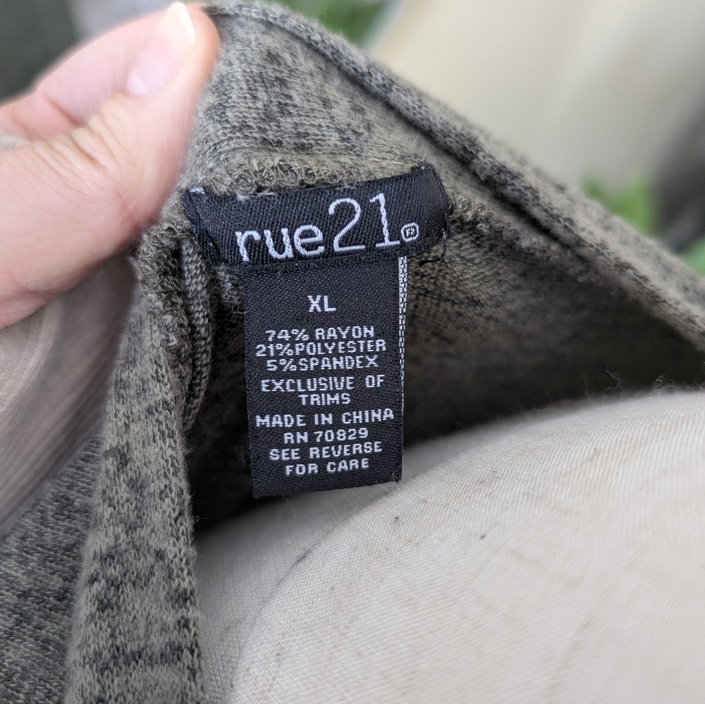 Rue21 Women's Size XL Gray Open Front Cardigan Sweater - Picture 7 of 10